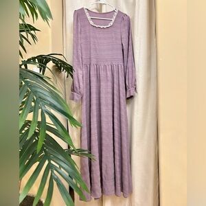 Long modest purple dress